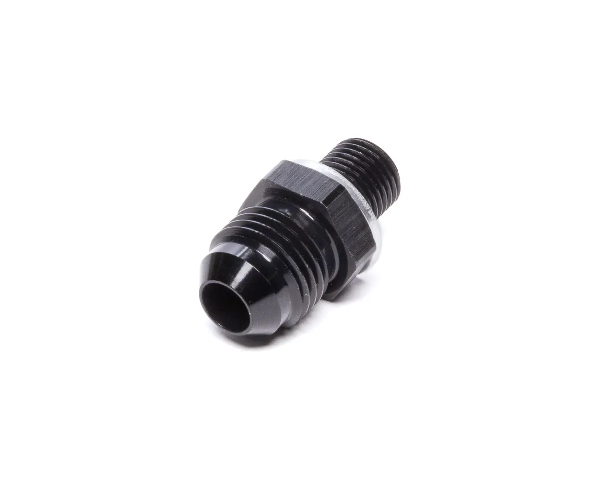 Vibrant Performance Straight AN to Metric Adapter Fitting; -6AN; M10x1.10 Metric Size; 6061 Aluminum; Black Anodized;