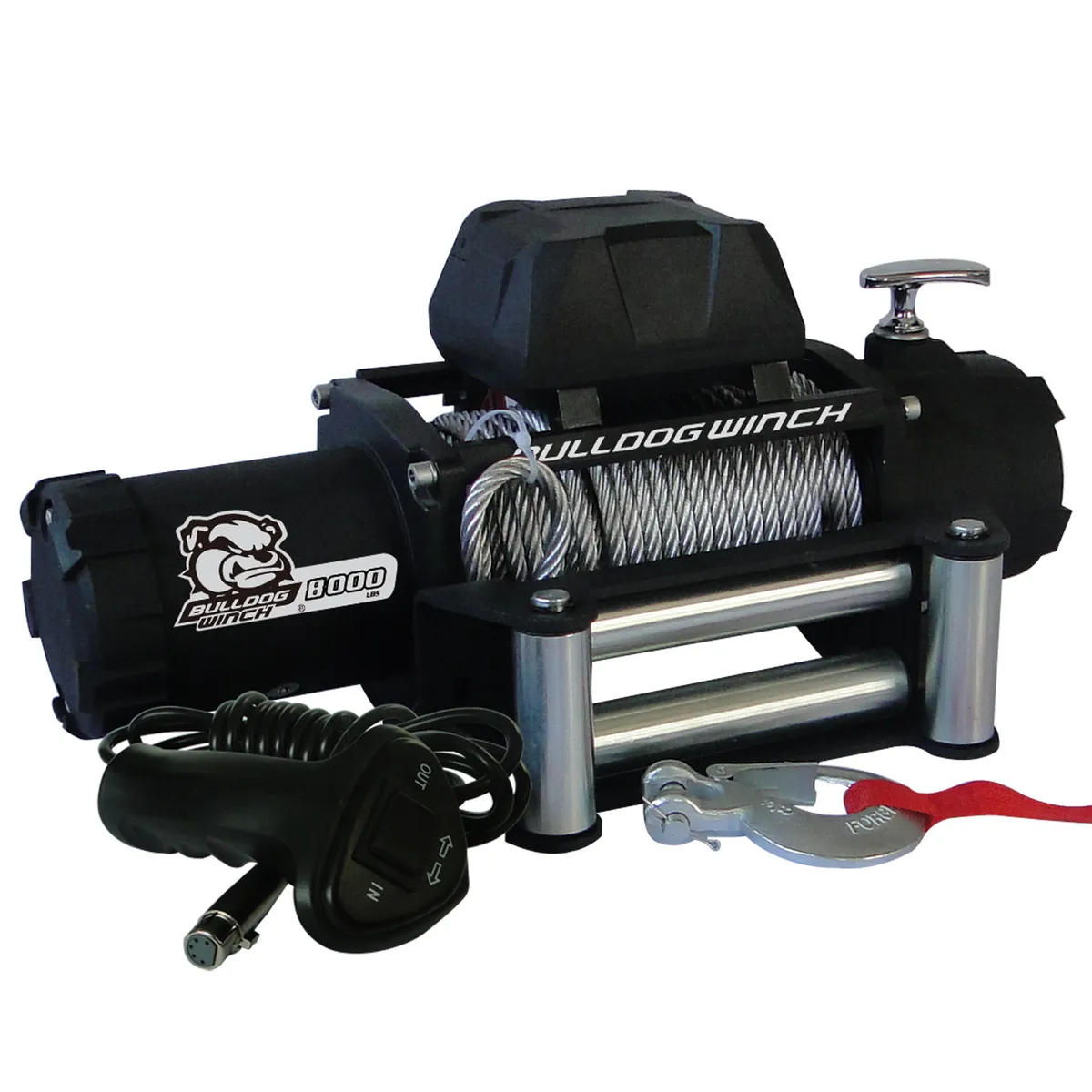 8,000 LB Winch 100 Ft Wire Rope W/5.2hp Series Wound Motor Roller Fairlead Bulldog Winch product image