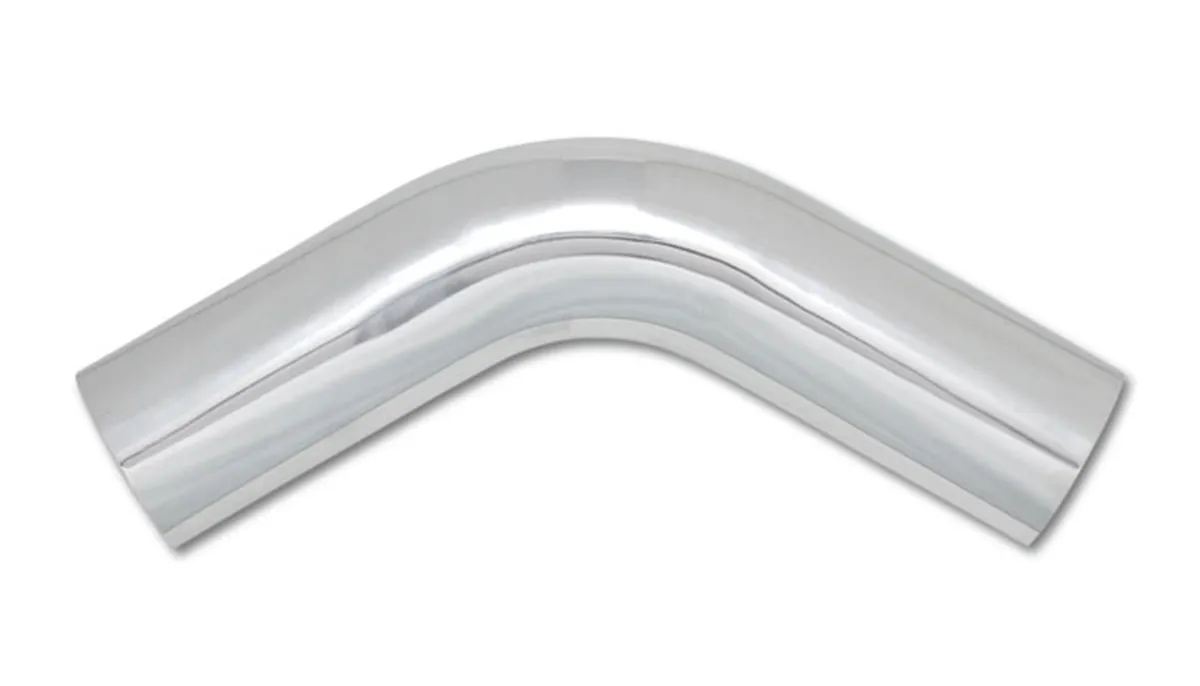 60 Degree Aluminum Bend; 2.75 in. O.D.; 4.125 in. Centerline Radius; 5.5 Leg Length From Tangent; 1.5MM Wall Thickness; 6063 Aluminum; Polished; product image