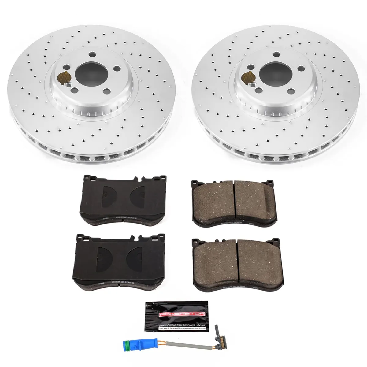 Z23 Sport Geomet Coated Rotor Kit For European Vehicles: Genuine Geomet Fully Coated Rotors; Carbon-Fiber Ceramic Pads W/Hardware; Pad Sensors product image