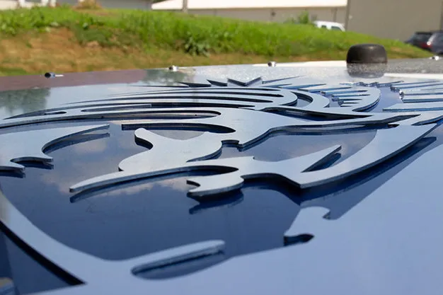 199702 Wrangler Fishbone TJ Hood Louver (9702) Black Black Powder Coat product image