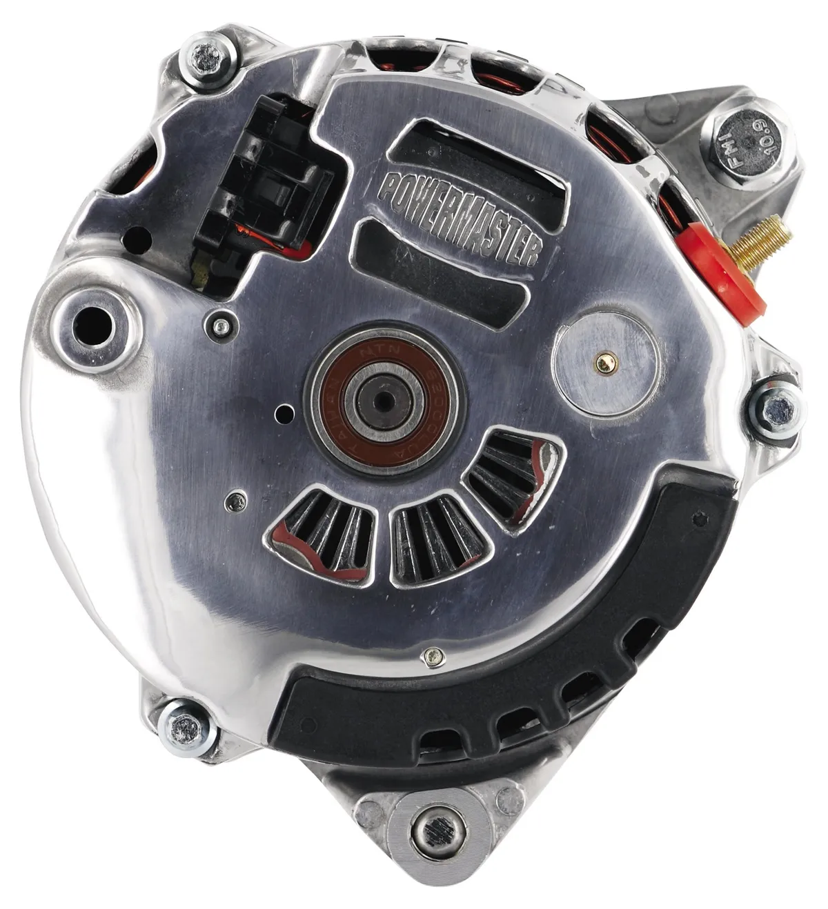 Alternator; CS130 Offset Left; Side Battery Post; 105 Amp; 85 Idle; 1 Groove V Type Pulley; Polished; product image