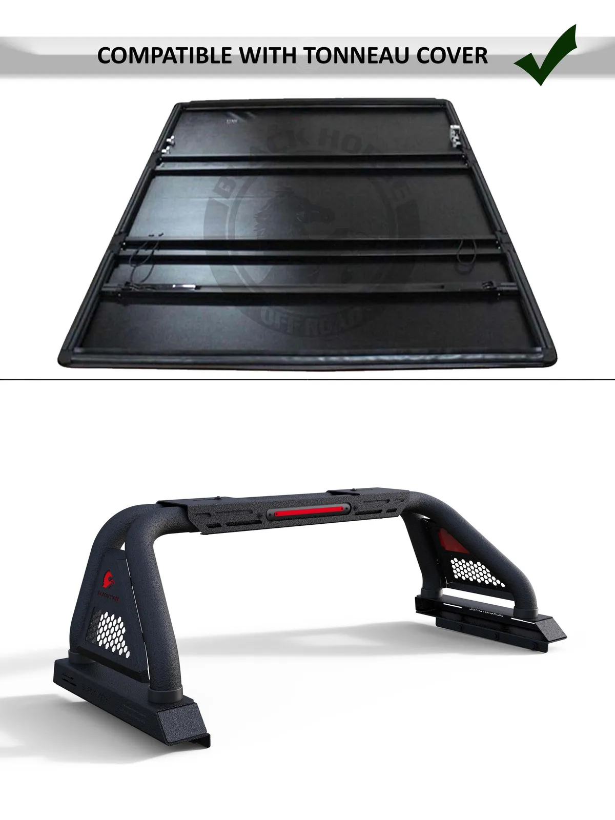Black Horse Off Road Classic Pro Roll Bar Textured Black Steel RB09MT product image