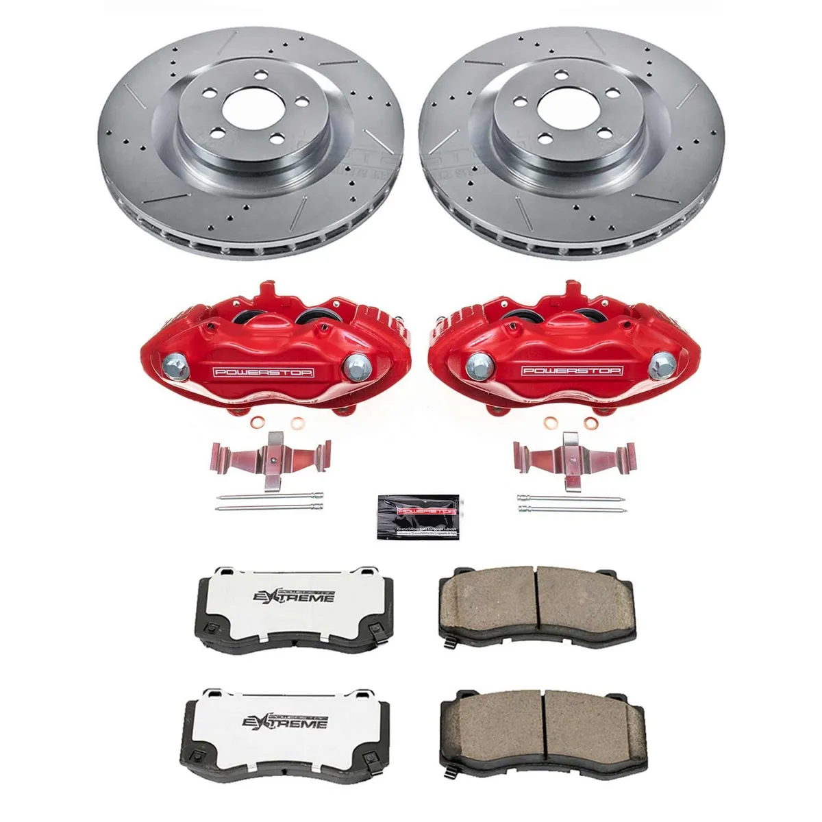Z26 Street Warrior Upgrade Kit: Drilled/Slotted Rotors; Carbon-Fiber Ceramic Pads; Powder Coated Calipers product image