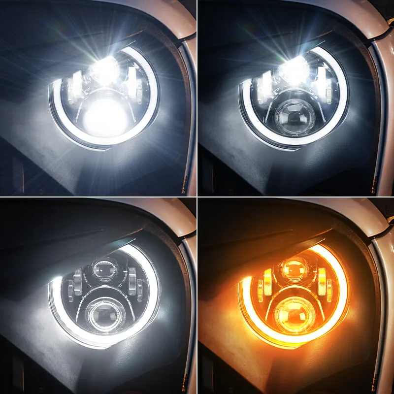 ã€Magic RGB Haloã€‘Jeep Wrangler JK LED Headlights & Fog Lights Kit w/ Amber Turn Signal (2007-2018) product image