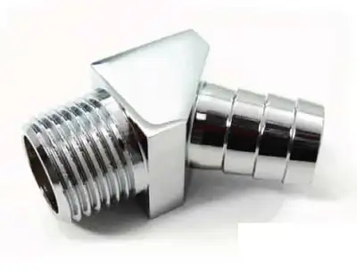 Racing Power Company Aluminum 45 Degree Fitti ng 1/2In NPT 5/8In Barbs