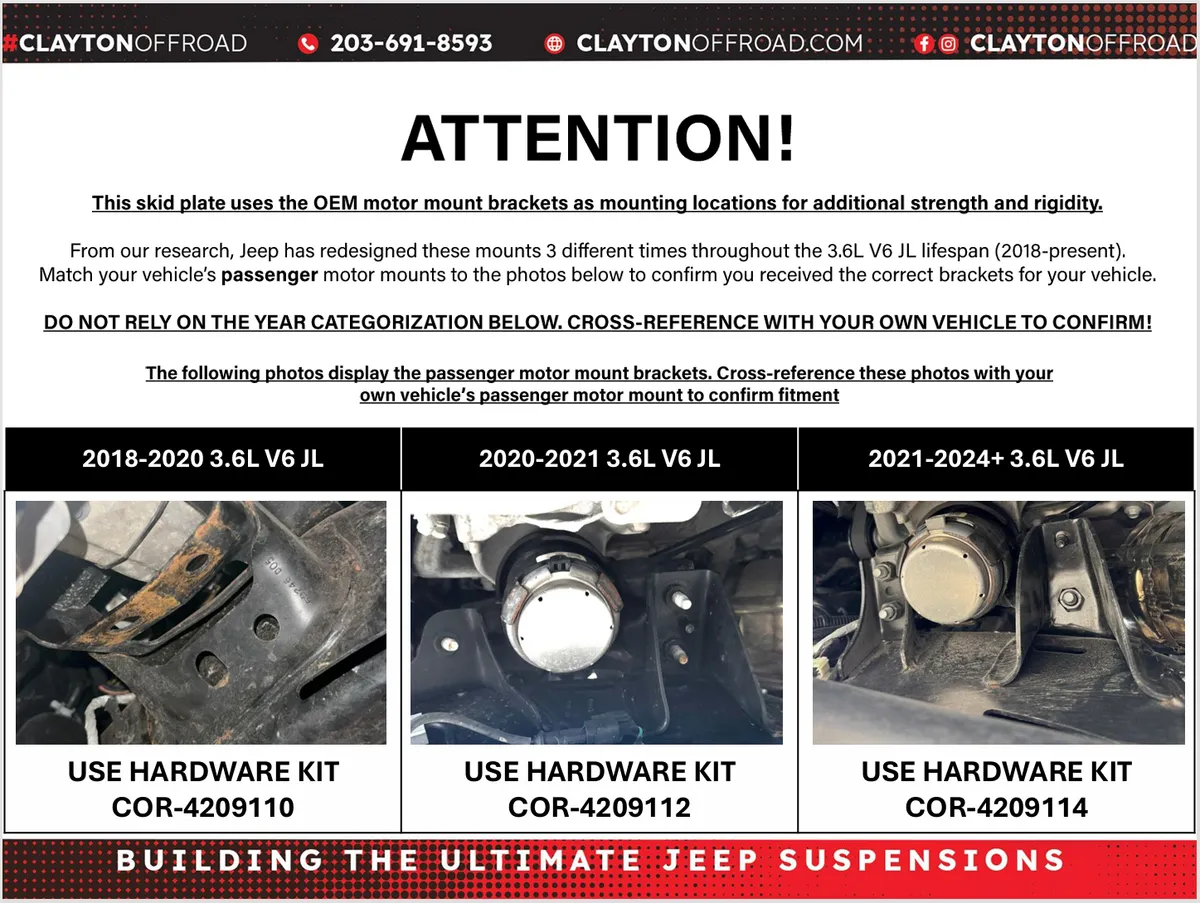 Jeep Wrangler 3.6L Engine Skid Plate (2021-2024+, JL) product image