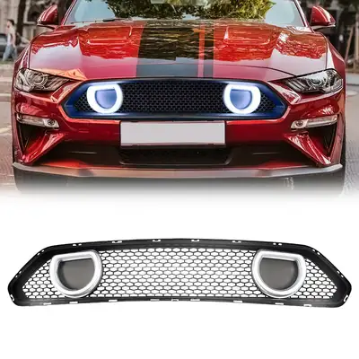 AMERICAN MODIFIED American Modified Amfmca00612 Mach 1 Style Front Upper Grille With DRL And Turn Signal Lights