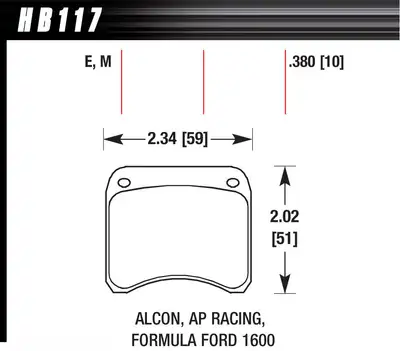 Hawk Performance Blue 9012 Disc Brake Pad; 0.380 Thickness; Fits AP Racing 2;