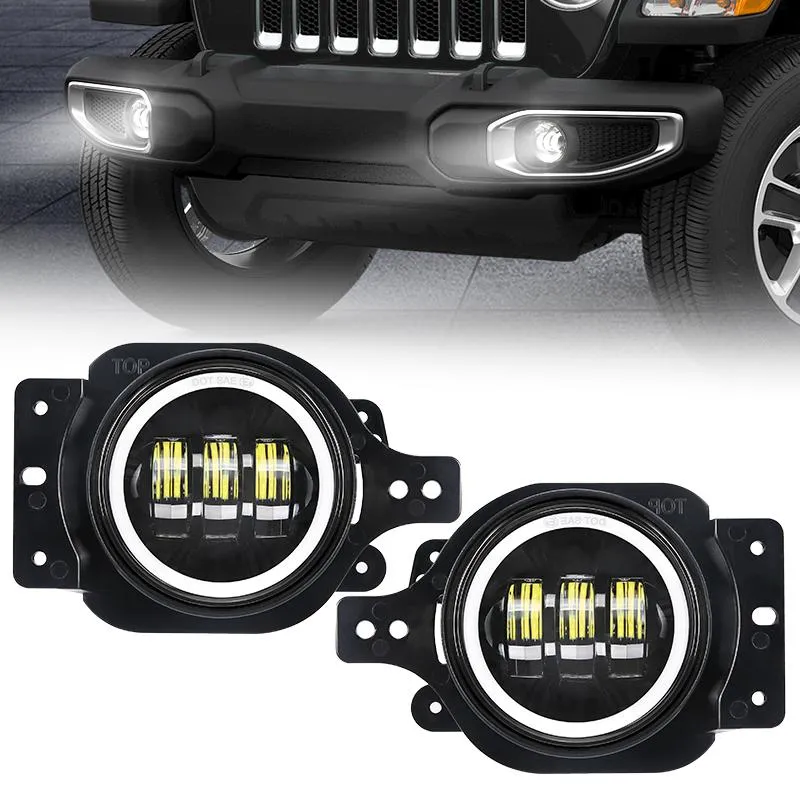 "Warrior Style 9"" LED Halo Headlights & Halo Fog Lights For 2018-Later Jeep Wrangler JL & Gladiator JT Combos" product image