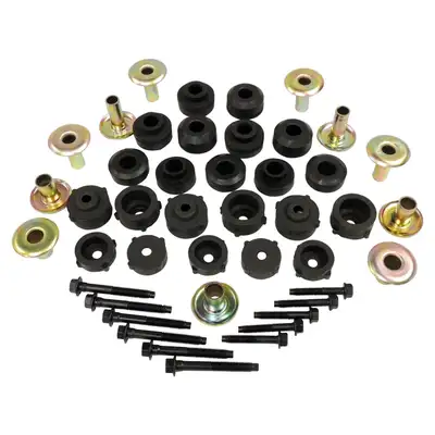 Crown Automotive Jeep Replacement Body Mount Master Kit; Incl. Bushings/Retainers/Washer/Bushing Bolts;