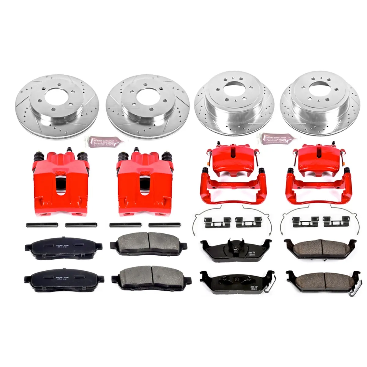 Z23 Evolution Sport Upgrade Kit: Drilled/Slotted Rotors; Carbon-Fiber Ceramic Pads; Powder Coated Calipers product image