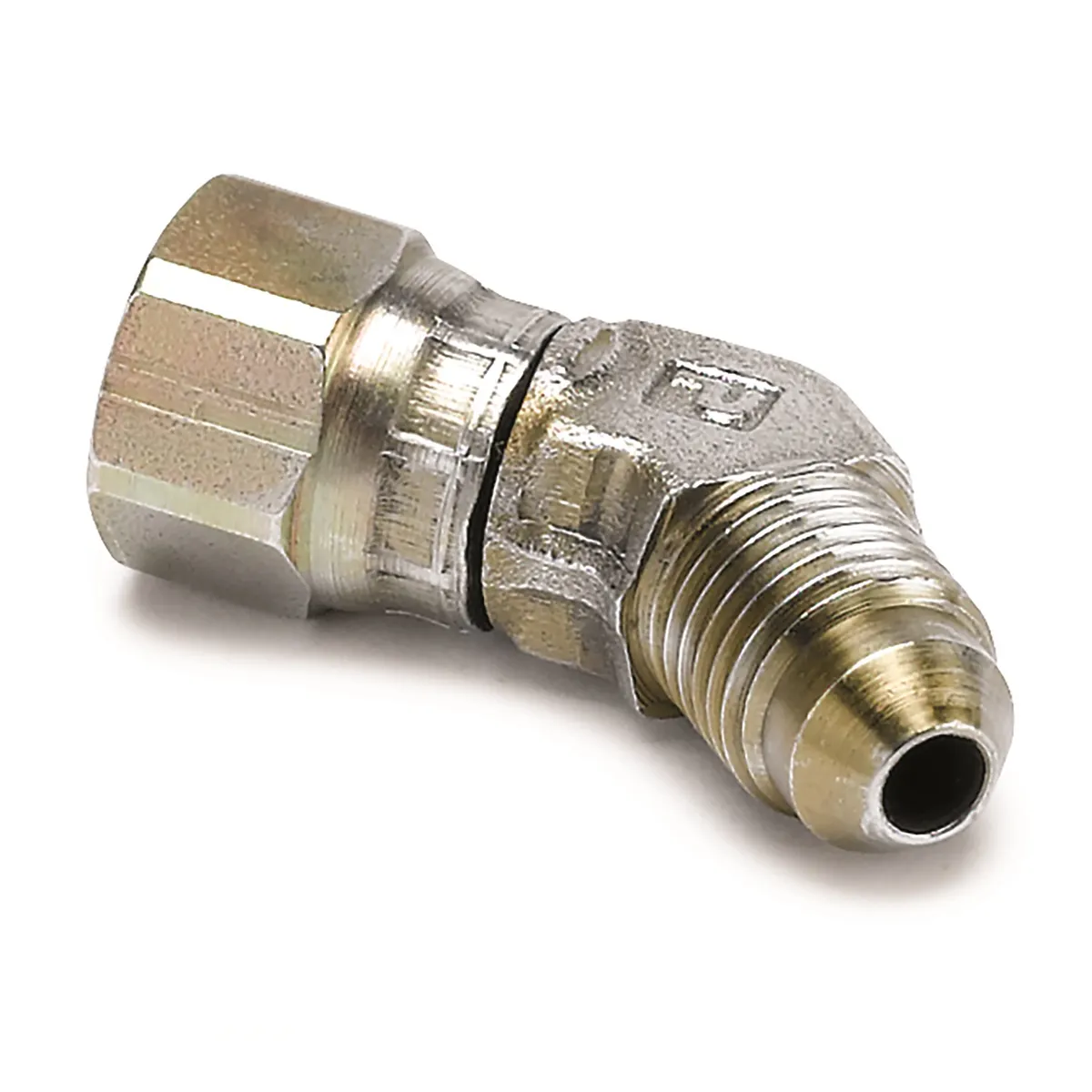 Autometer 3273 Fitting, Adapter, 45?, -4an Female to -4an Male, Steel product image