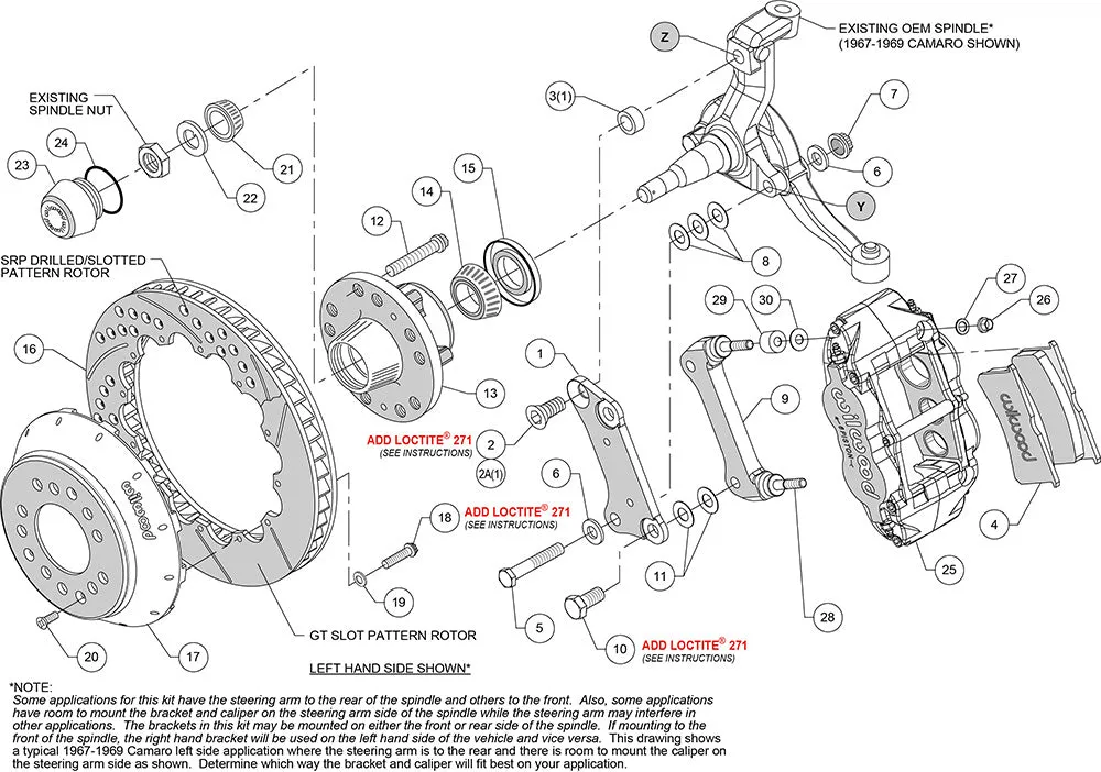1960 - 1982 Buick, Chevrolet, Ford, GMC, Mercury, Oldsmobile, Pontiac Forged Narrow Superlite 6R Big Brake Front Brake Kit (Hub) - 140-9804 product image