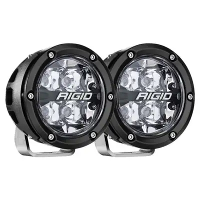 RIGID Industries Rigid 360-Series 4 Inch Round LED Off-Road Spot Beam Pattern For Moderate Speed (20-50 Mph) And Rgbw Backlight Pair