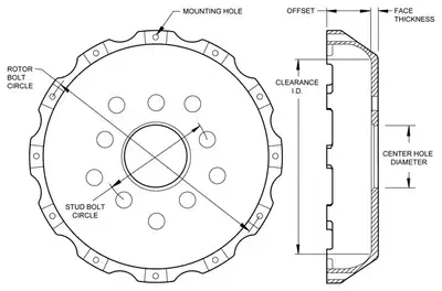 Wilwood Brakes Big Brake Hat - Flared Bell - 170-10620