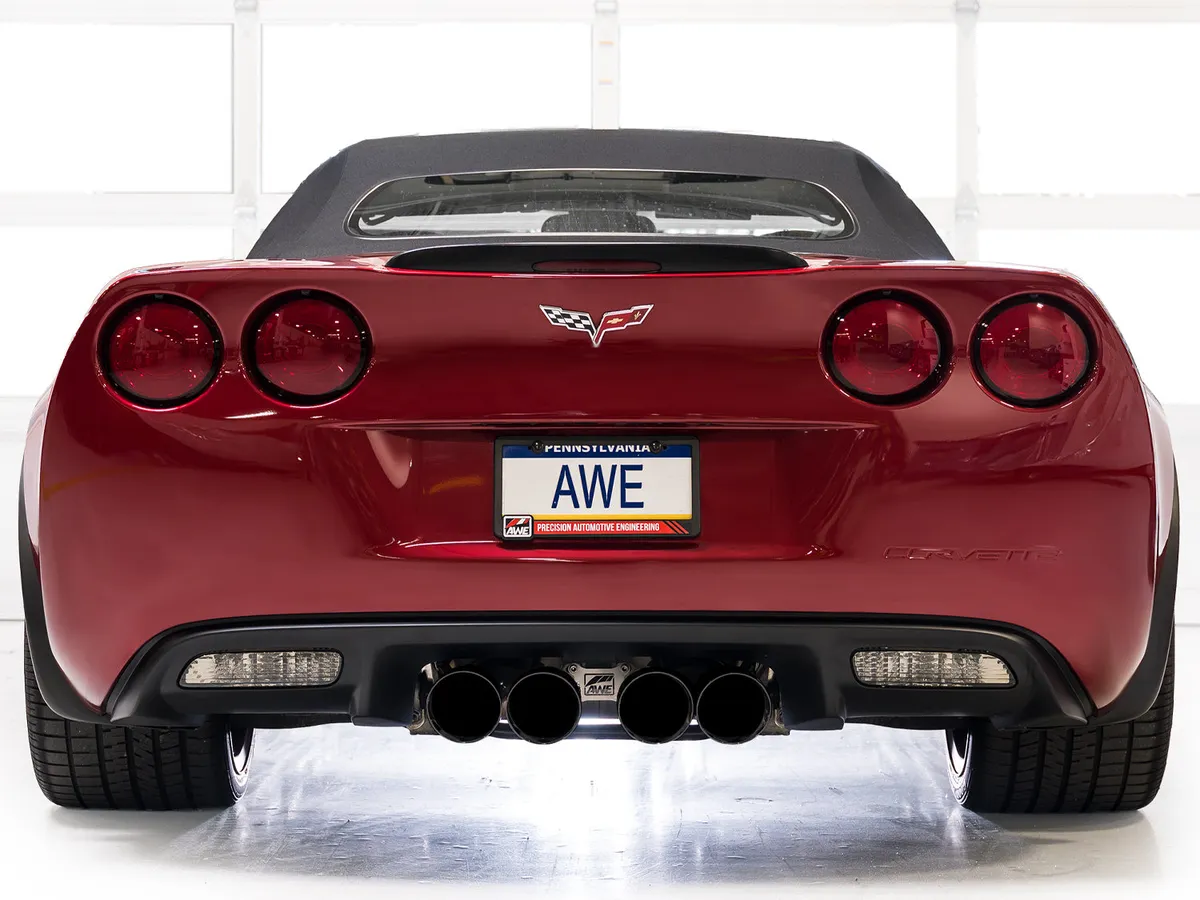 AWE Touring Edition Axleback Exhaust for C6 Chevrolet Corvette 6.2L (2009-2013) - Chrome Silver Tips 3015-42662 product image