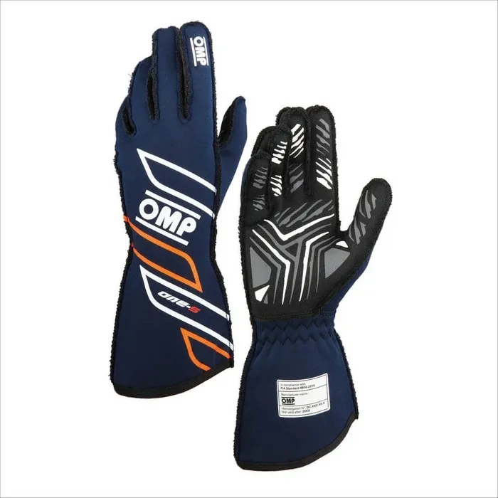 OMP Racing INC One-S Gloves My2025 Fia 8856-2018 Navy Blue / fl