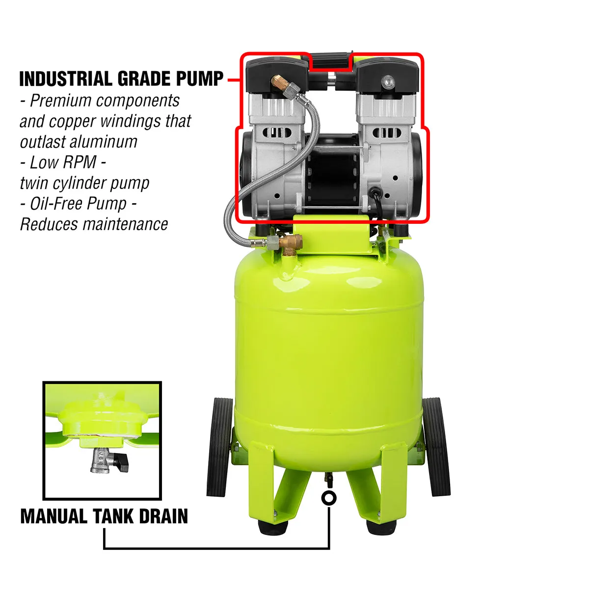 Portable Air Compressor 2 HP 115v 20 Gal product image