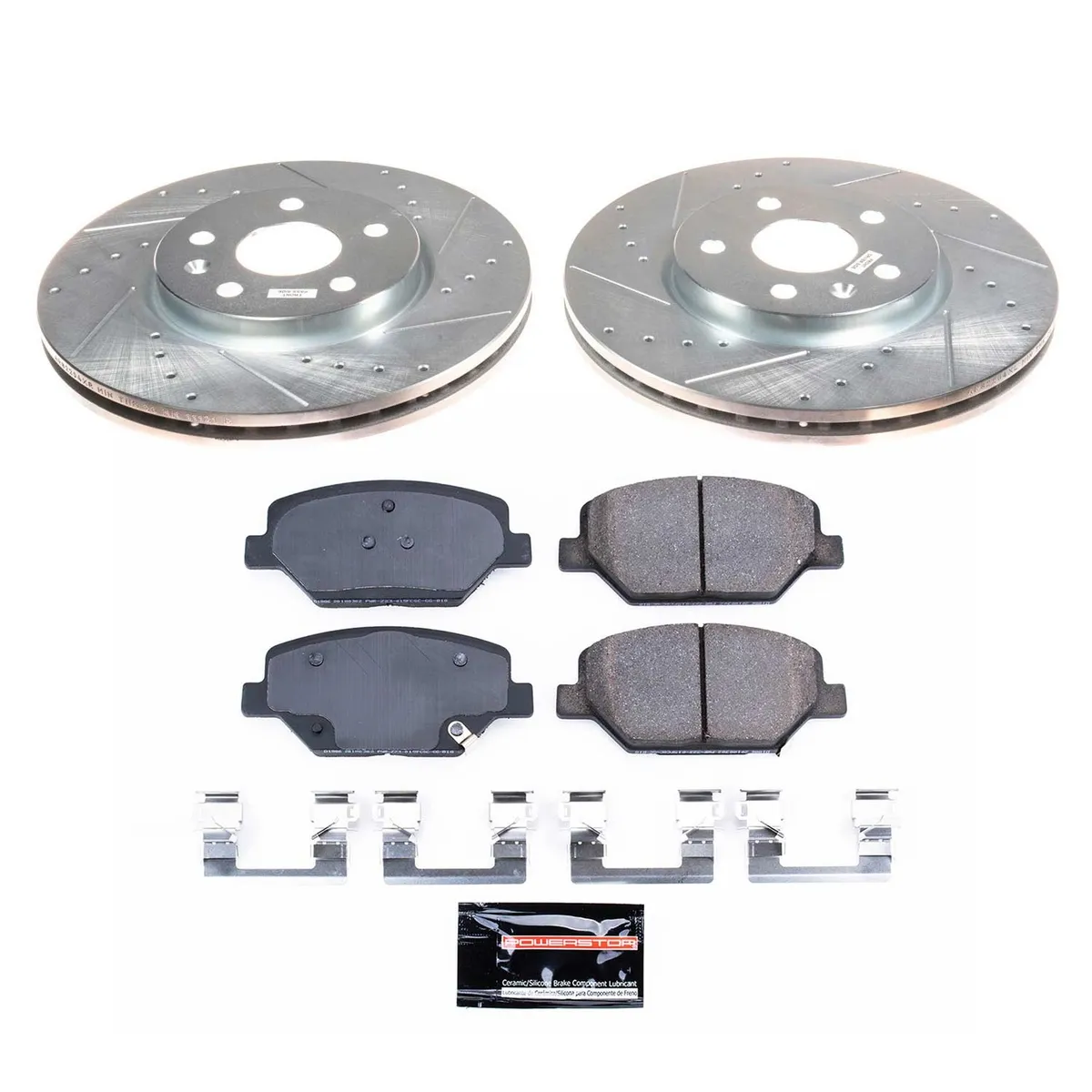 Z23 Evolution Sport Upgrade Kit: Drilled/Slotted Rotors; Carbon-Fiber Ceramic Pads W/Hardware product image