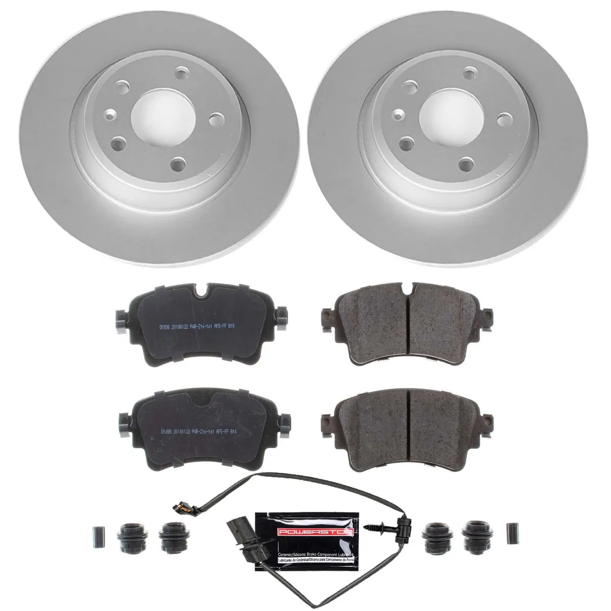 Z23 Sport Geomet Coated Rotor Kit For European Vehicles: Genuine Geomet Fully Coated Rotors; Carbon-Fiber Ceramic Pads W/Hardware; Pad Sensors product image