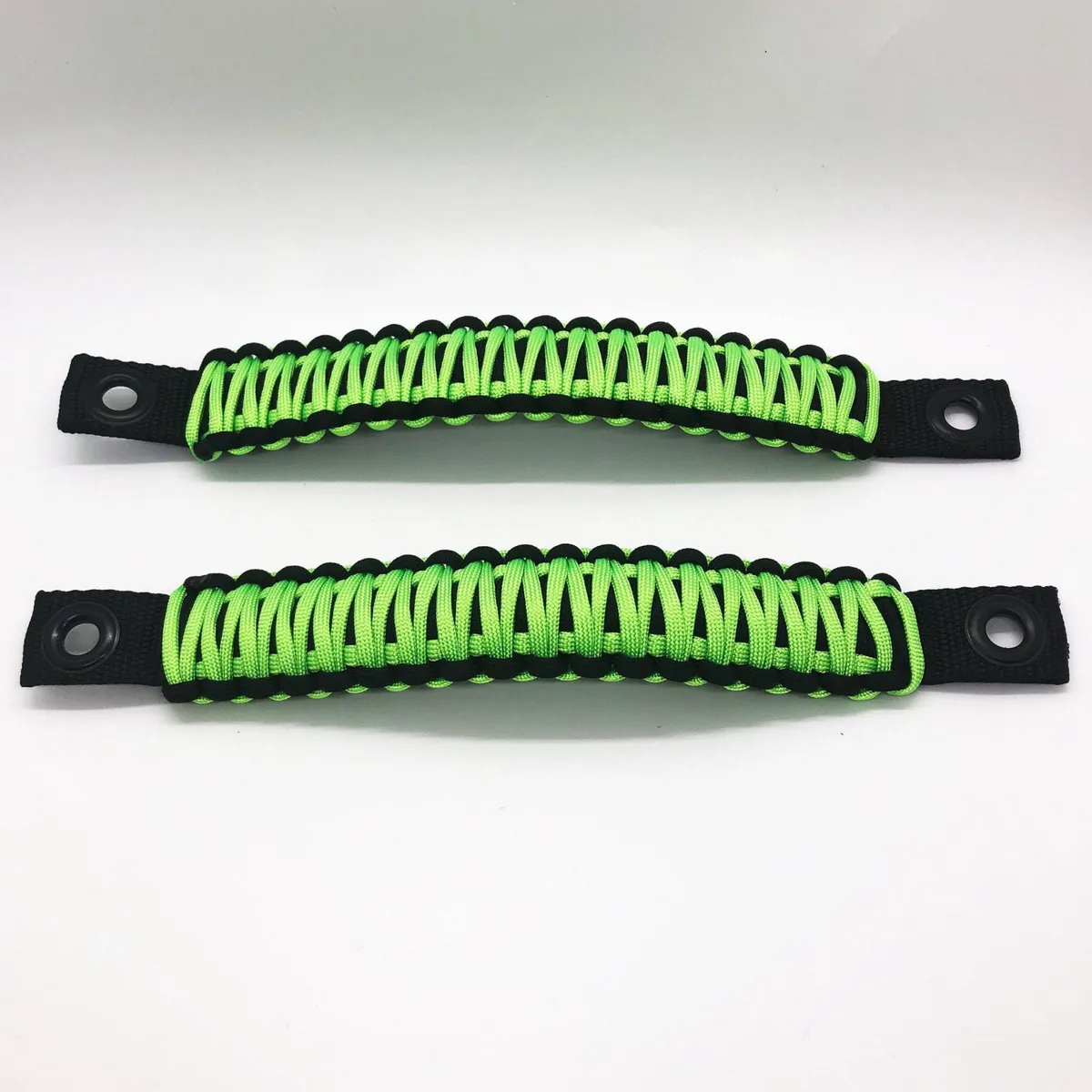 Bartact Paracord Grab Handles Rear Pair Bolt-On For Jeep Wrangler Jl, Jlu 2018-2025 - 550 Paracord | Bartact | Black / Neon Green
