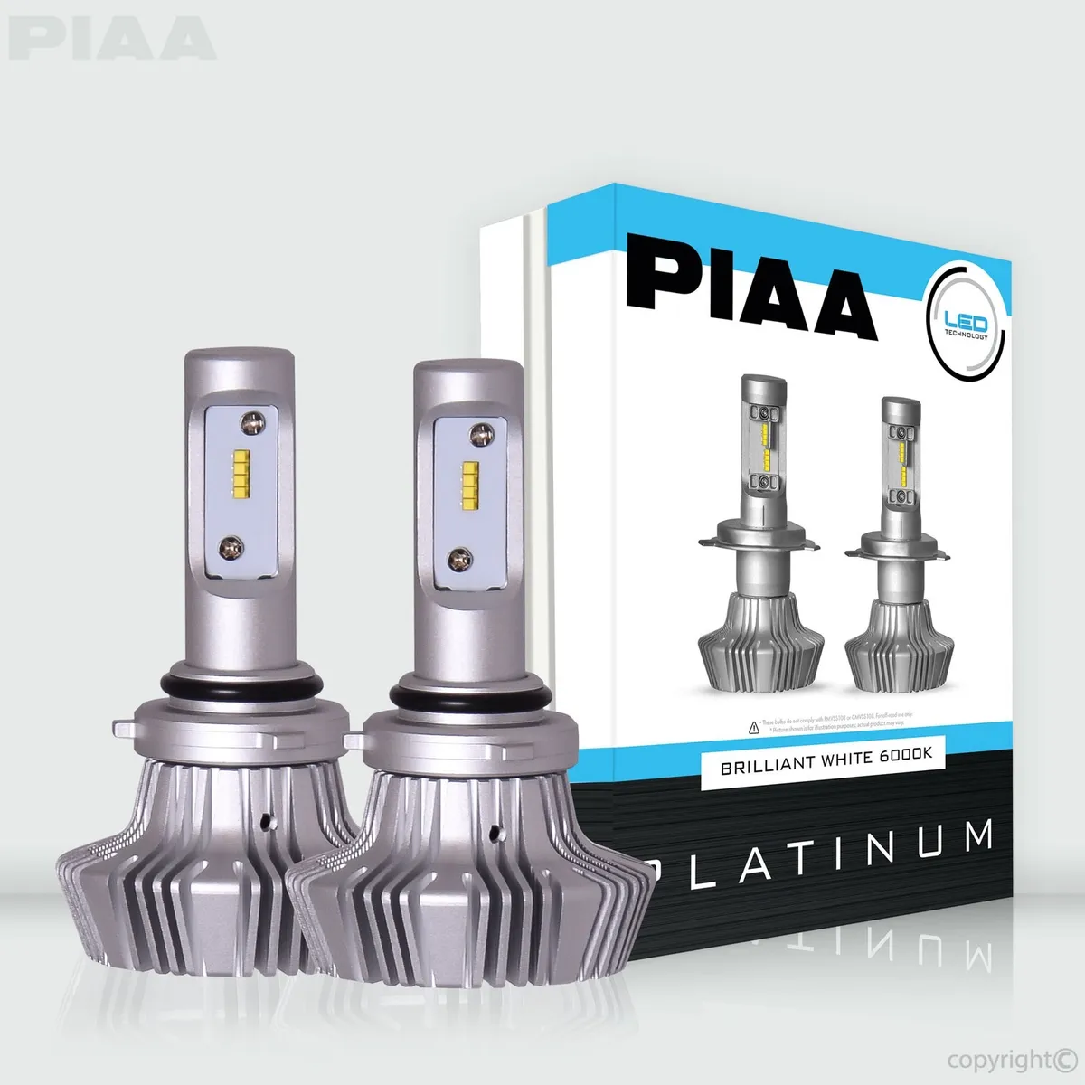 9006 Platinum Replacement Bulb; 25W; 6000K; 4000LM; Twin Pack; product image