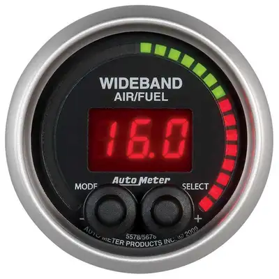 AutoMeter Gauge, Air/Fuel Ratio-PRO, 2 1/16", 10:1-20:1, Digital w/ Peak & Warn, Elite