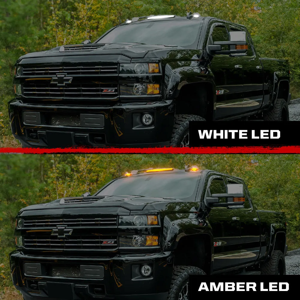 GMC and Chevy 15-19 3rd GEN Body Style Heavy-Duty 3-Piece Set Smoked Cab Roof Light Kit with White and Amber Strobe product image