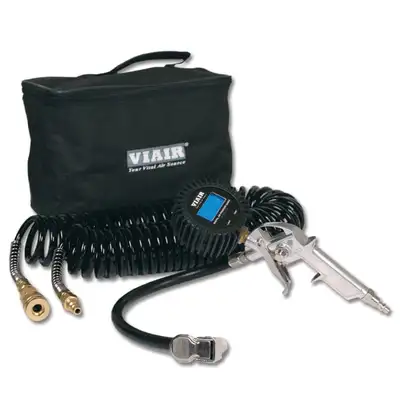 Viair Corporation Inflation Kit w/2.5" Digital Tire Gun, Reads Up to 200 PSI, 30' Hose, Carry Bag