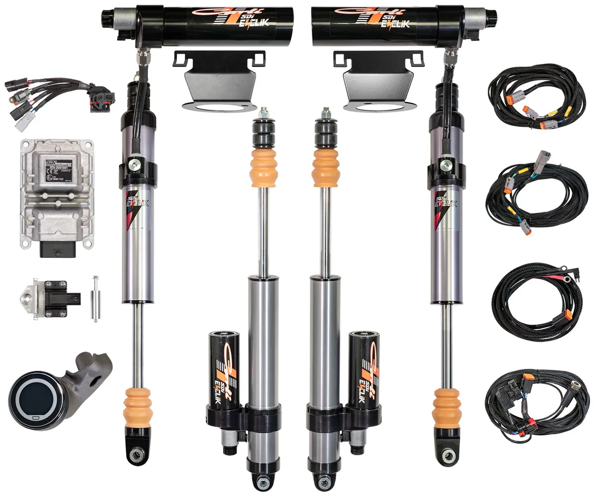 Carli Suspension Carli 14-18 RAM 2500 4x4 Diesel Eventure 2.5" rr Front & Rear Shock Pkg 3.25" Lift Res Mounts & Brake Line Tabs