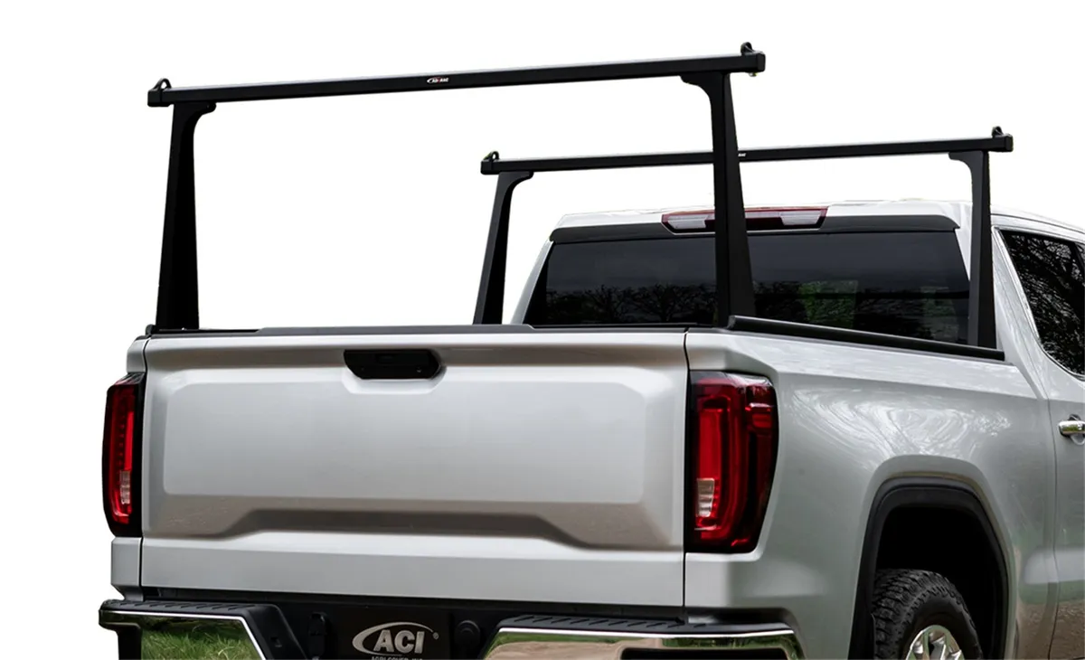 ADARAC™ Aluminum Pro Series Truck Bed Rack System; Matte Black Finish; Bolt On; Single Rail; product image