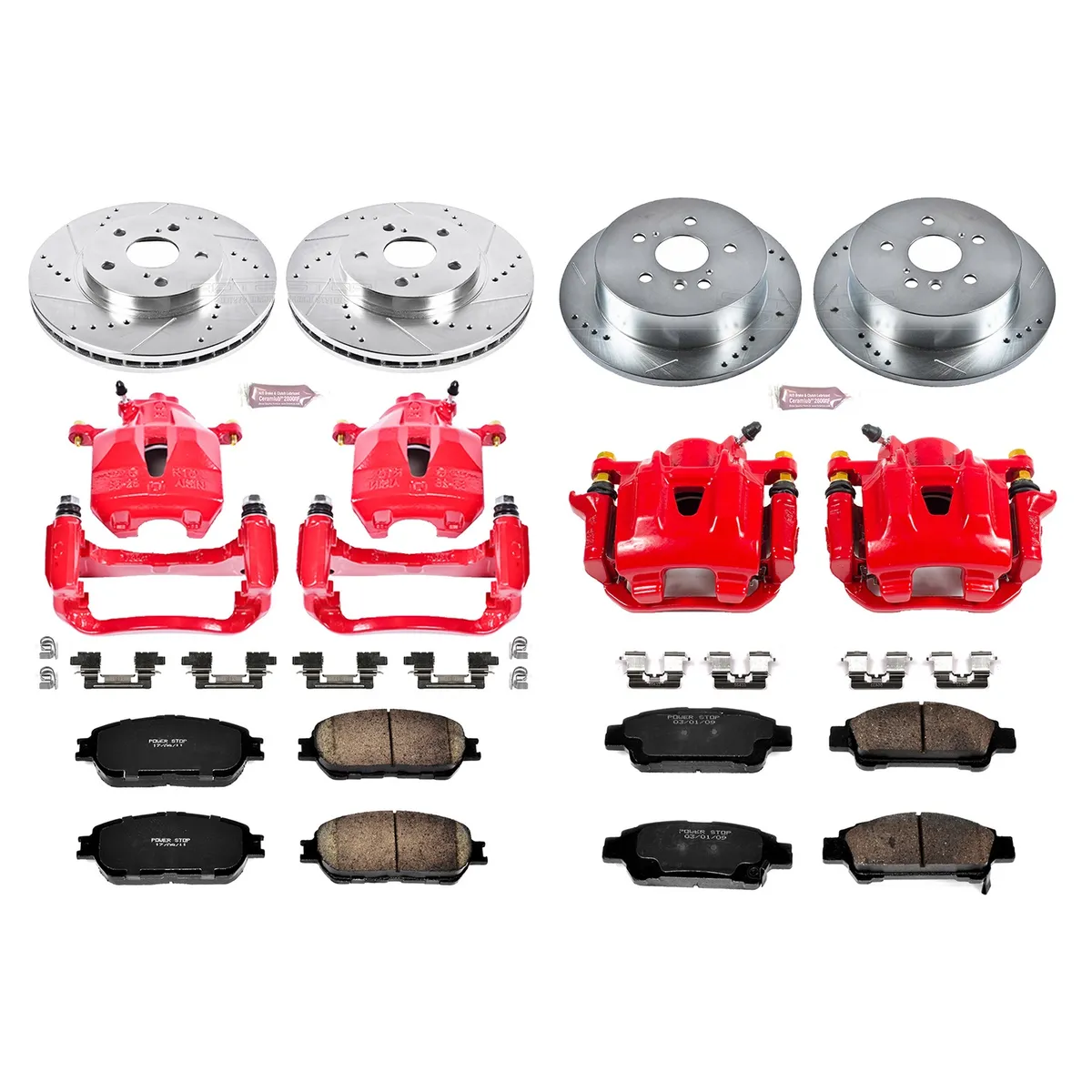 Z23 Evolution Sport Upgrade Kit: Drilled/Slotted Rotors; Carbon-Fiber Ceramic Pads; Powder Coated Calipers product image
