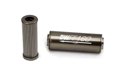 DeatschWerks 10AN Female, 10 micron, 160mm In-line fuel filter kit