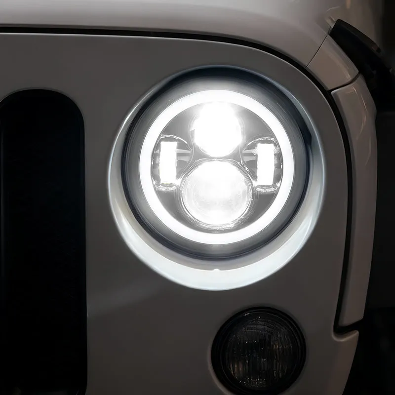 Best Seller Jeep Wrangler LED Headlights with Halo DRL & Turn Signals for 1997–2018 JK CJ TJ product image