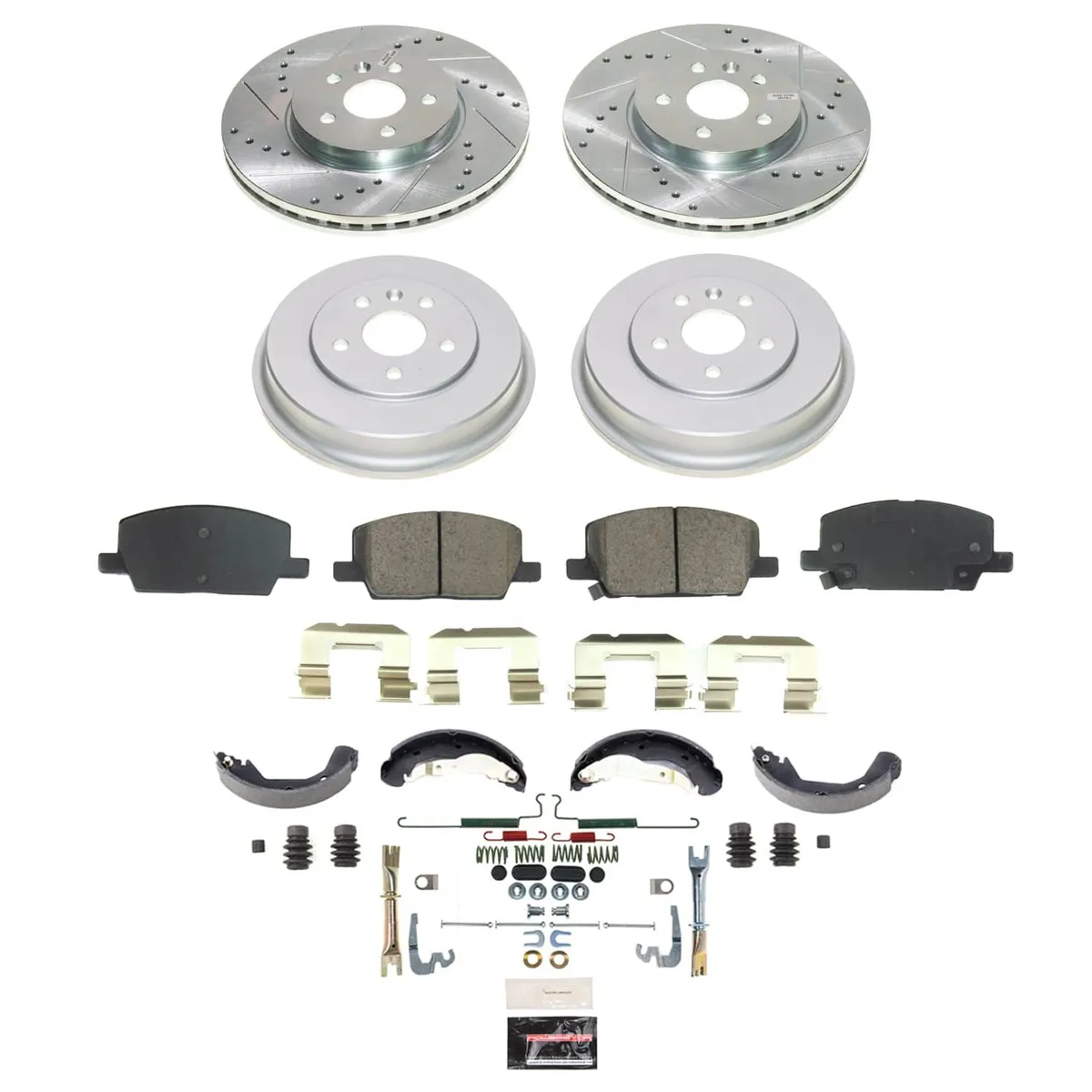 Z23 Evolution Sport Upgrade Kit: Drilled/Slotted Rotors; Carbon-Fiber Ceramic Pads W/Hardware; Coated Drums; Shoes W/Hold Down And Adjuster Kit product image