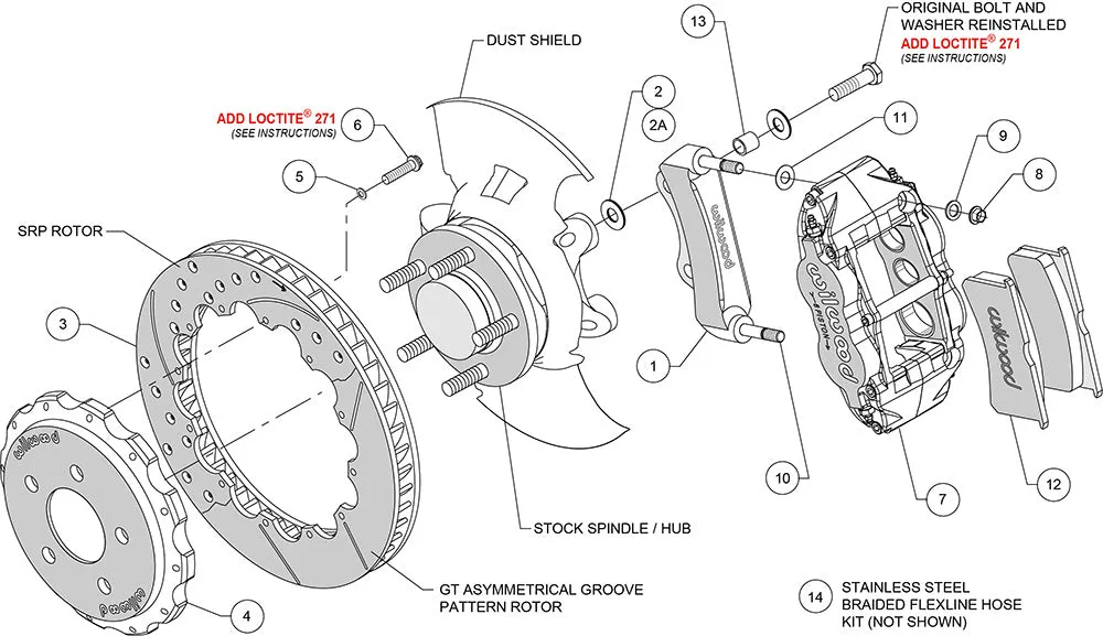 2004 - 2006 Pontiac Forged Narrow Superlite 6R Big Brake Front Brake Kit (Hat) - 140-8753 product image