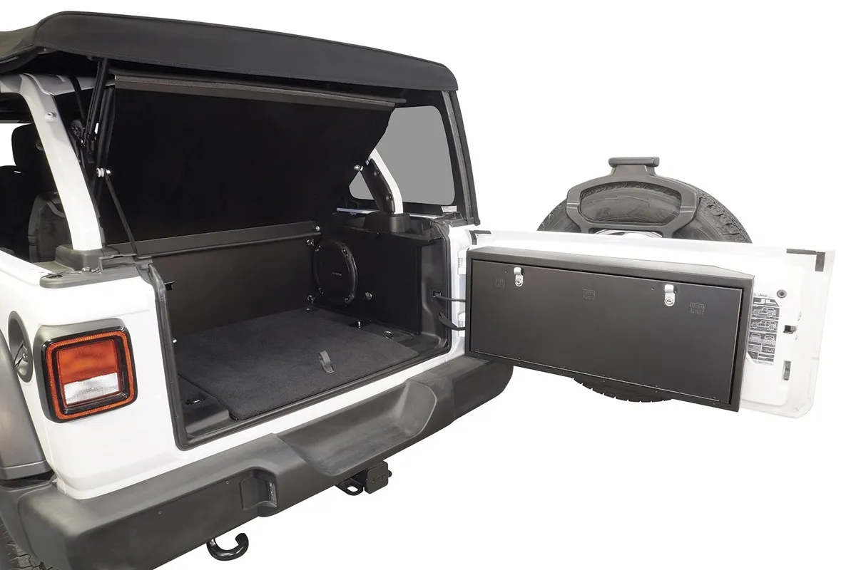 Deluxe Cargo Enclosure - '18-26 Wrangler JL {'21-26 Exc. 4XE}; 4-Door; w/ OEM Subwoofer (Black) product image