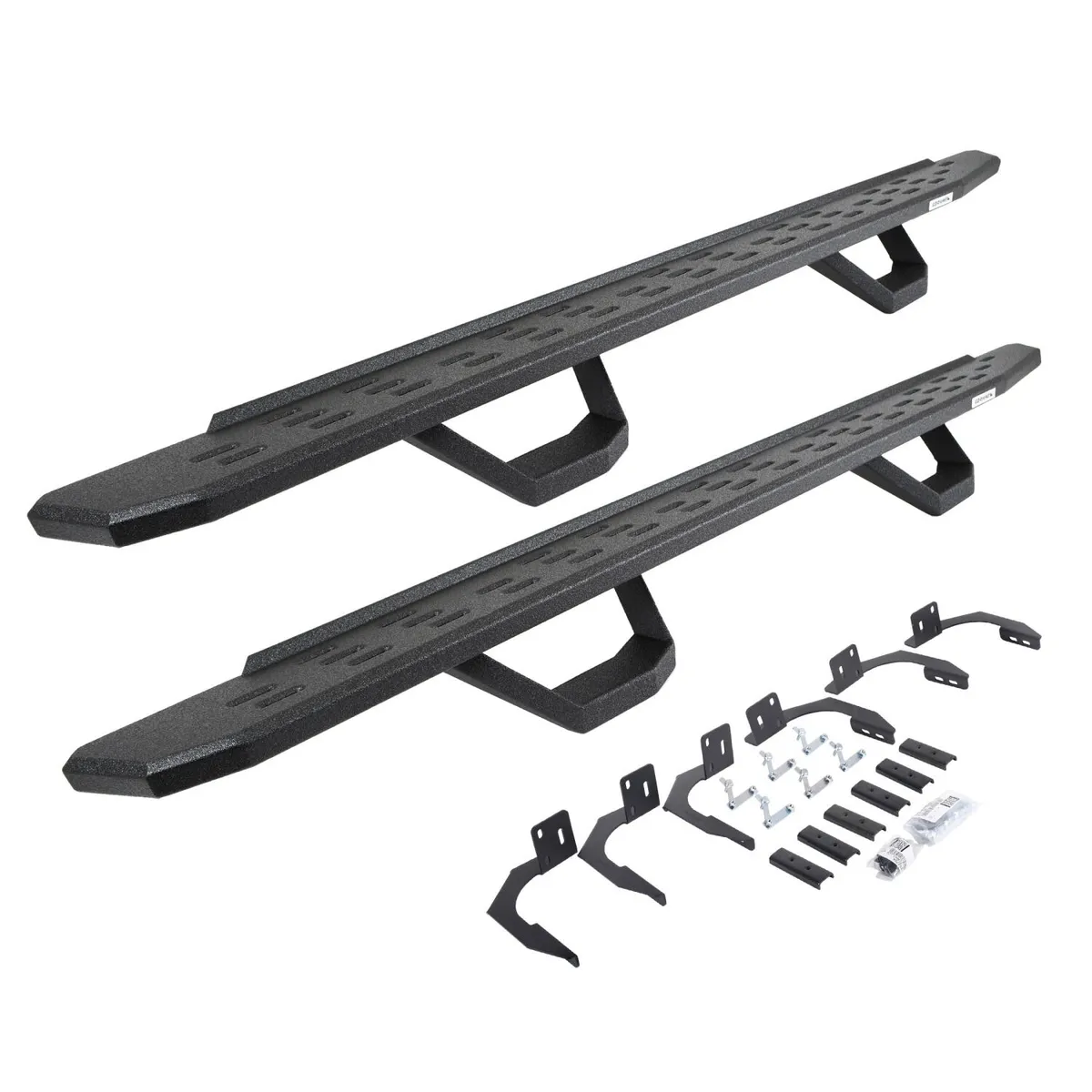 Go Rhino Go Rhino 6961068720T - RB30 Running Boards with Mounting Brackets & 2 Pairs of Drops Steps Kit - Protective Bedliner Coating