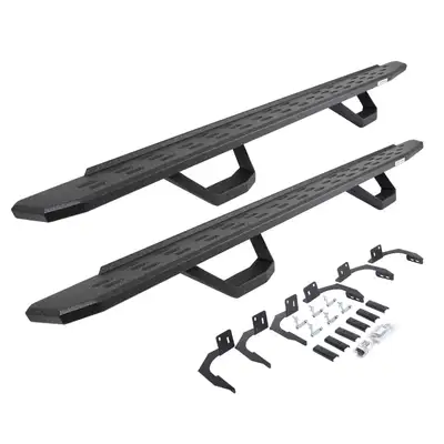 Go Rhino Go Rhino 6961068720T - RB30 Running Boards with Mounting Brackets & 2 Pairs of Drops Steps Kit - Protective Bedliner Coating