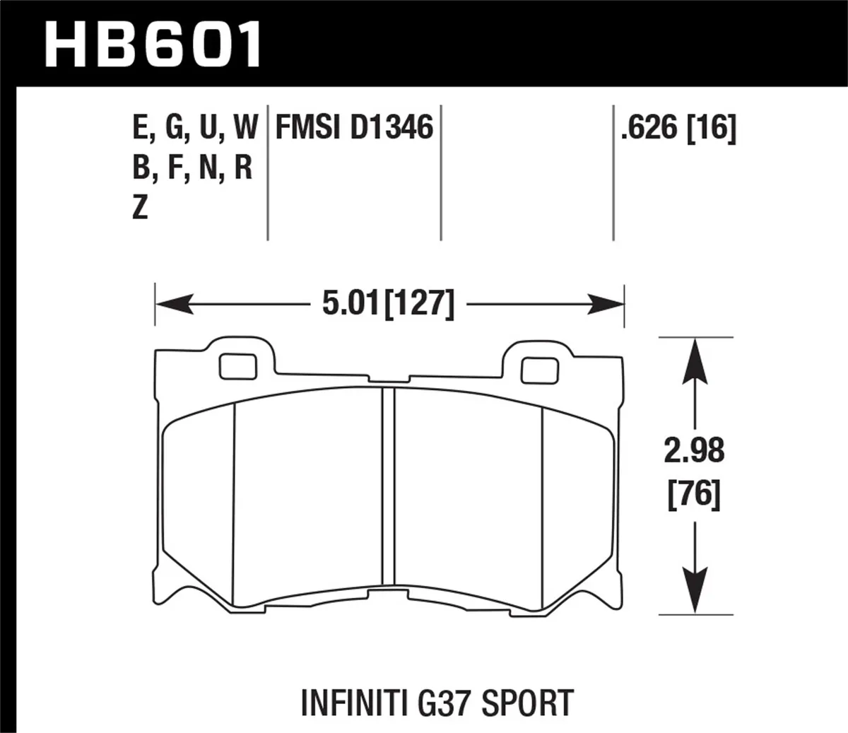 Overall Thickness: 16 mm Compound: Blue 9012 Nissan product image