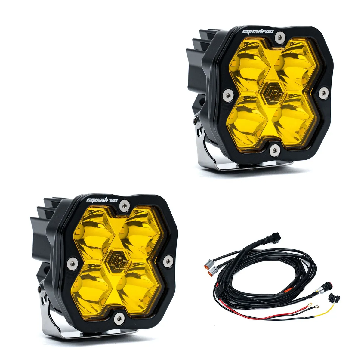 Squadron 2.0 Pro Black LED Auxiliary Light Pod Pair (No Harness) Universal Baja Amber Spot Baja Designs product image