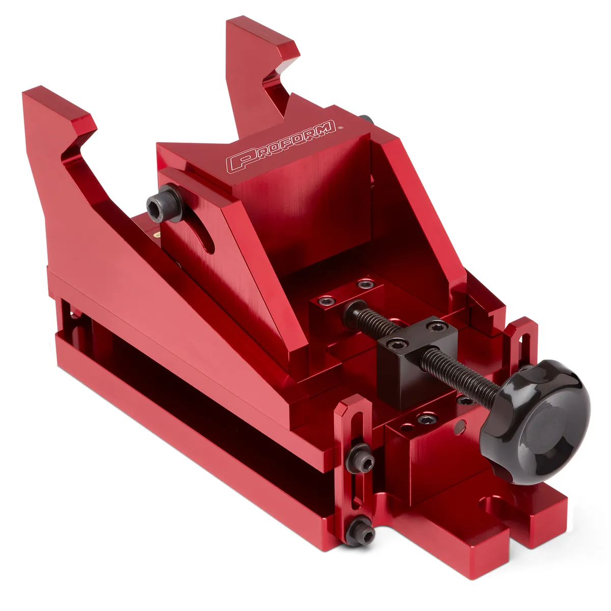 Engine Piston Vise Heavy Duty Multiple Angle Fits Up To 4.6 Inch Diameter Engine Pistons Billet Aluminum Red Anodized Proform product image
