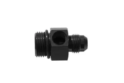 Redhorse Performance 10 an Male to 08 Orb With 1/8npt Gauge Port Adapter Black