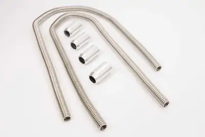 Racing Power Company 2-44in Stainless Heater Hose Kit w/Chrome Ends