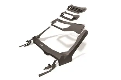 Fab Fours ViCowl; 2 Stage Black Powder Coated; Combines Roof Visor And Cowl;