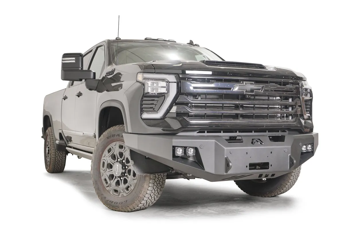 Premium Winch Front Bumper; 2 Stage Black Powder Coated; w/No Guard; product image
