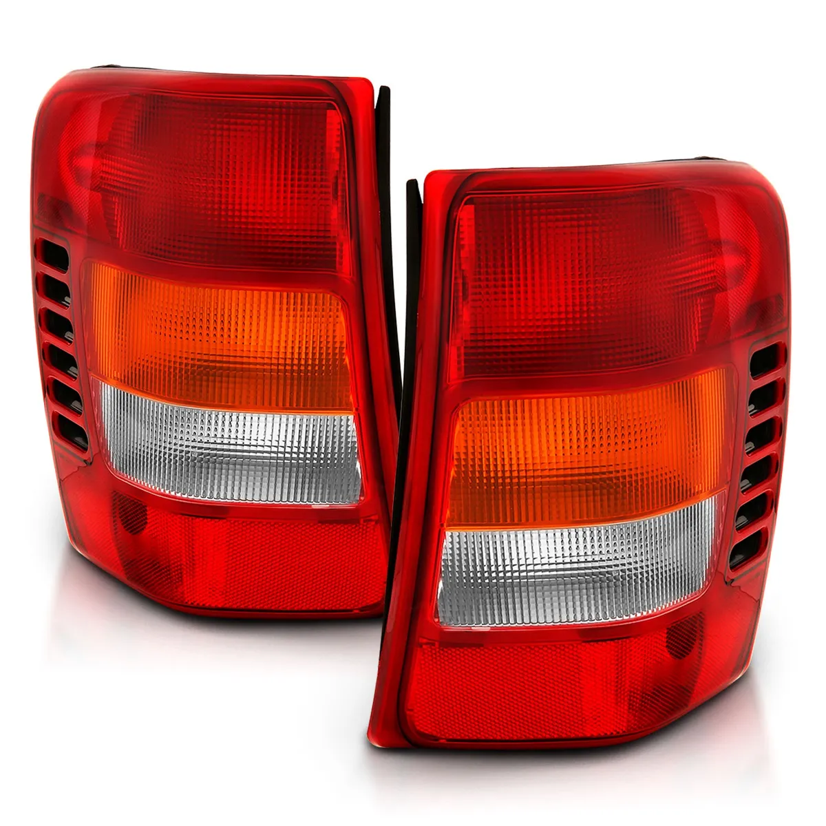 Jeep Grand Cherokee 99-04 Tail Lights Chrome Red/Clear/Amber Lens (Oe Type Replacement) product image