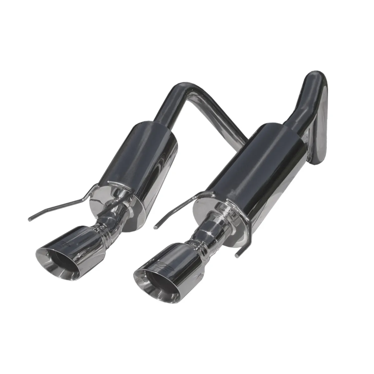 Armor Pro Axle Back Exhaust System; 2.5 in.; Incl. Over Axle Pipes/Mufflers/Hardware/4 in. OD Round Dual Wall Tips; Dual Rear Exit; 304 Stainless Steel; product image