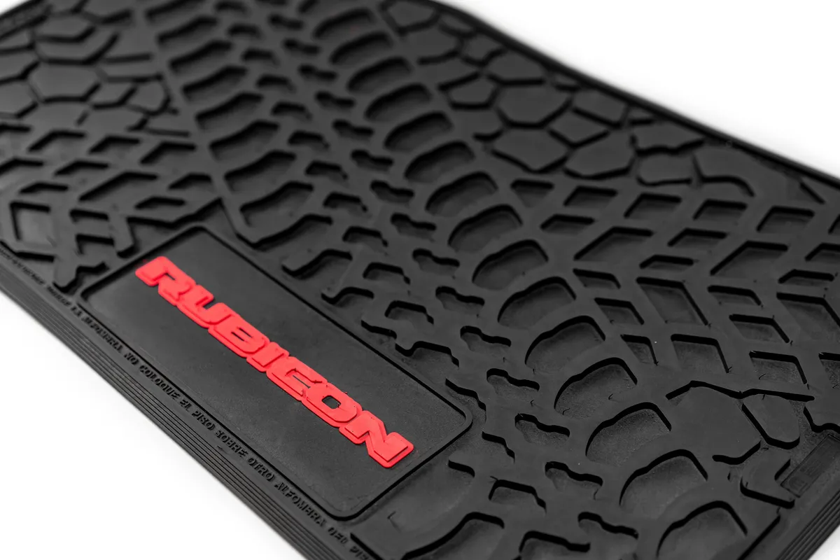 21-24 Jeep 4xe Front and RearTire Tread/Scorched Earth Scene w/ Rubicon Insert - Black w/ Red Insert product image